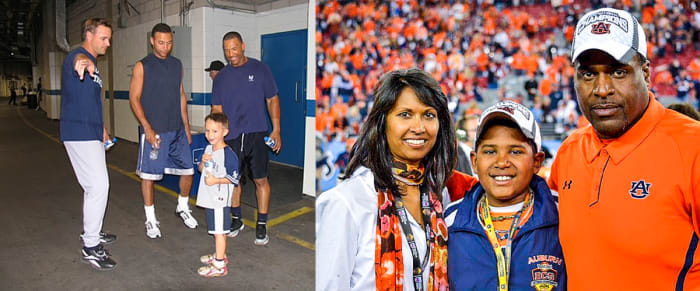 At five, Jack hung with his dad’s Yankees teammates Derek Jeter and Gary Sheffield, while 11-year-old Kumar saw his father win the 2010 BCS title.